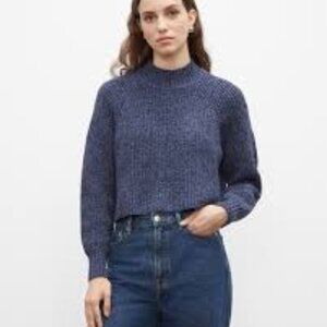 Club Monaco Ribbed A-Line Mock Neck Sweater